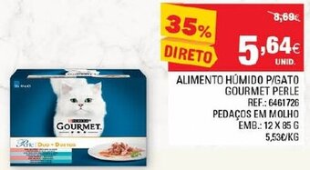 Continente Alimento Húmido p/ Gato Gourmet Perle 12x85g promoção