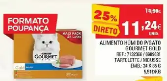 Continente Alimento Húmido P/Gato Gourmet Gold 24x85g promoção