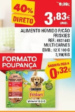 Continente Alimento Húmido P/Cão Friskies 12x100g promoção