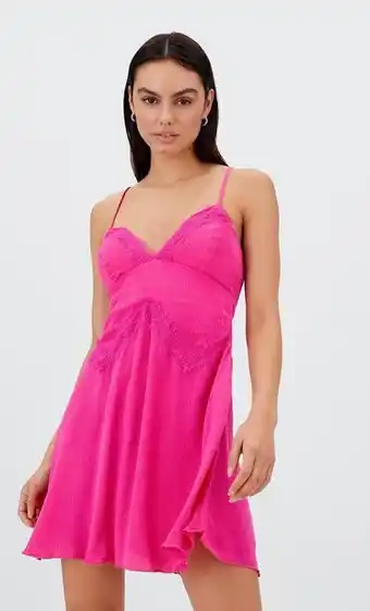 Stradivarius Vestido de alças com renda promoção