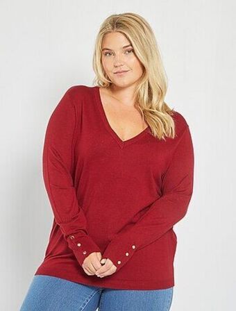 Kiabi Camisola com gola em bico e botões de fantasia promoção