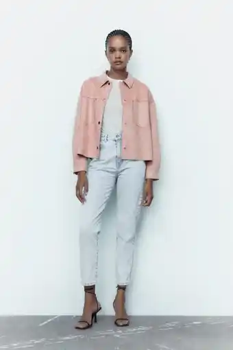 Camisa larga curta com efeito suede