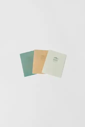 ZARA Pack três cadernos grandes a4 adventure expedition promoção