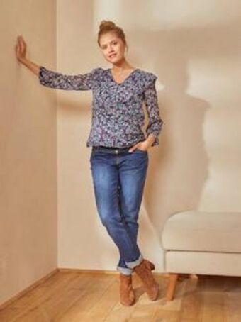 Vertbaudet Blusa estampada com folho, especial gravidez e amamentação... promoção