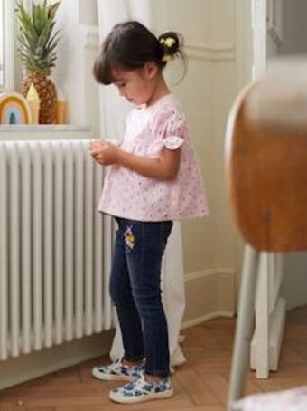 Vertbaudet Jeans slim bordados morfológicos "waterless", para menina,... promoção