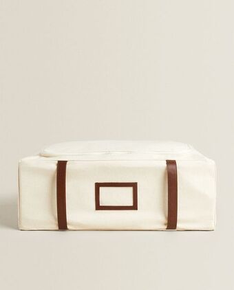 ZARA HOME Caixa de arrumação de lona e pele promoção