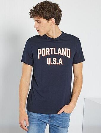 Kiabi T-shirt em algodão com estampado promoção