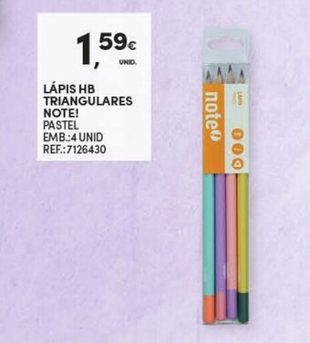 Lapis HB Triangulares Note! Pastel 4 unid