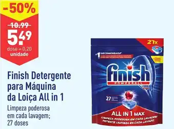 ALDI Finish Detergente para Maquina da Loica All in 1 promoção