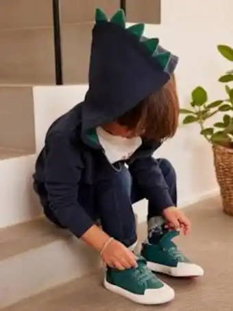 Vertbaudet Casaco de desporto com fecho e capuz, crista fantasia -... promoção