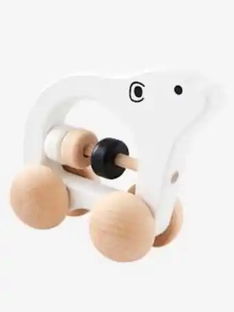 Vertbaudet Chocalho urso, em madeira - branco promoção