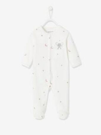 Vertbaudet Pijama em veludo, molas de pressão à frente, para bebé -... promoção
