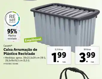 Lidl Caixa Arrumação de Plástico Reciclado 5,5Litroa promoção