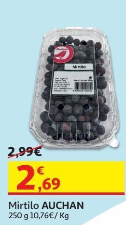 Auchan Mirtilo auchan:250 g promoção