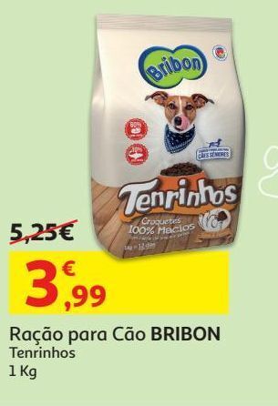 Auchan Ração cão bribon:tenrinhos 1kg promoção