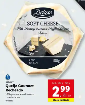 Lidl Deluxe Queijo Gourmet Recheado 195g promoção