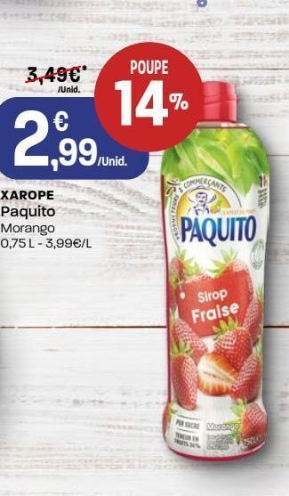 Intermarché Xarope de sobremesa paquito promoção