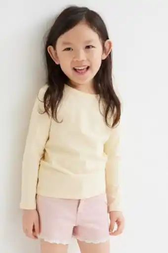H&M Calções em sarja de algodão promoção