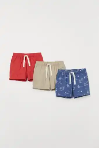 H&M Calções em algodão, pack de 3 promoção