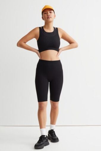 H&M Calções de ciclismo para desporto sem costuras promoção