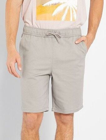 Kiabi Bermudas chino em sarja de algodão elástico promoção