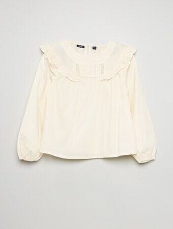 Kiabi Blusa com decote com folhos promoção