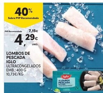 Continente Lombos de Pescada Iglo 400g promoção