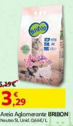 Auchan Areia aglomerante bribon neutro 5l promoção