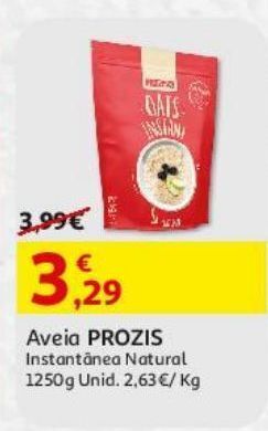 Auchan Aveia prozis instantânea natural 1250 g promoção