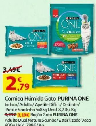 Auchan Comida húmida gato purina one promoção