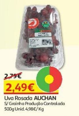 Auchan Uva rosada sem grainha auchan produção controlada 500 g promoção