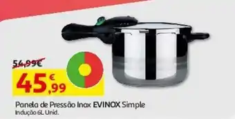 Auchan Panela pressao evinox inox simple indução 6lt promoção