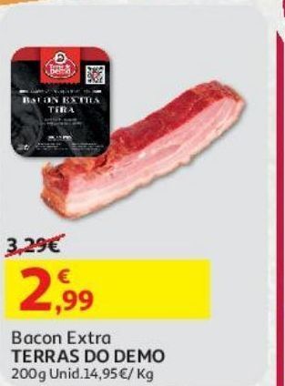 Auchan Bacon extra terras do demo 200 g promoção