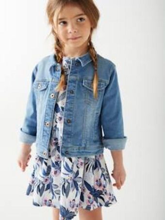 Vertbaudet Casaco de ganga, para menina - azul medio desbotado promoção