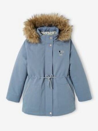 Vertbaudet Parka 3 em 1 com capuz, para menina - verde medio liso promoção