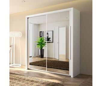 Conforama Roupeiro 2 portas deslizantes com espelho 153 cm cyrus promoção