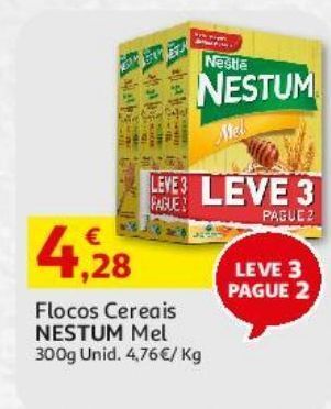 Auchan Flocos cereais nestum mel 300g l3p2 promoção