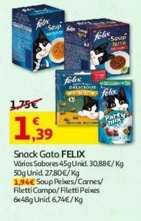 Auchan Snack gato party mix felix promoção