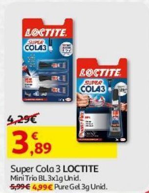 Auchan Super cola 3 loctite promoção
