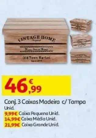Auchan Caixa madeira promoção