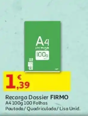 Auchan Recarga dossier firmo pautada a4 100g 100fls promoção