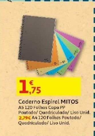 Auchan Caderno espiral mitos promoção