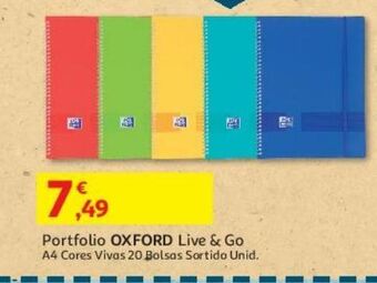 Auchan Portfolio live&go oxford cores vivas a4 20b promoção