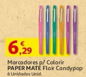 Auchan Marcadores colorir papermate flair candypop 6un promoção