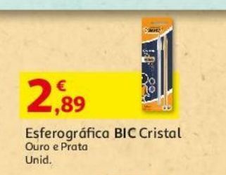 Auchan Esferografica cristal bic ouro e prata 2un promoção