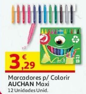 Auchan Marcadores colorir auchan maxi 12un promoção
