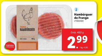 Lidl Hambúrguer de frango promoção