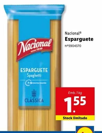 Lidl Esparguete nacional promoção