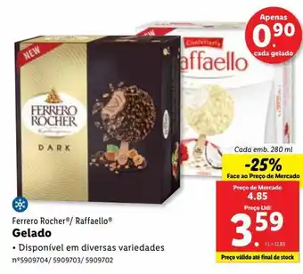 Lidl Gelados ferrero rocher promoção