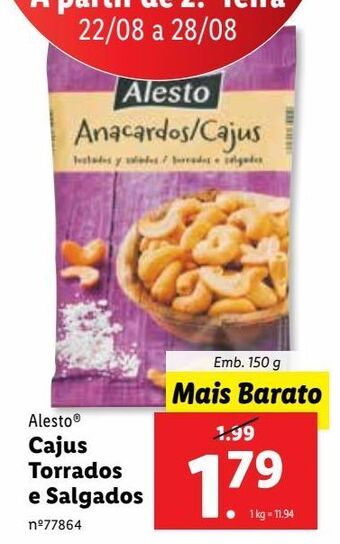 Lidl Cajú alesto promoção